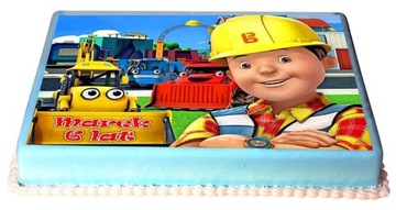 OPŁATEK na tort BOB BUDOWNICZY gruby, nasycony, 24