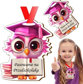 Prezent na Pasowanie MEDAL PASOWANIE NA PRZEDSZKOLAKA UCZNIA SOWA