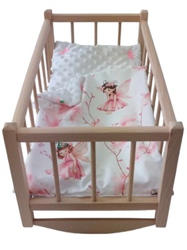 KOŁYSKA DLA LALEK Z POŚCIELĄ KOŁYSKA DREWNIANA KOLEBKA