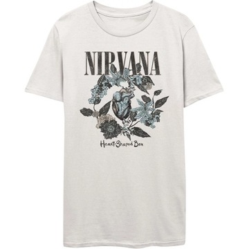 T-shirt męski Nirvana Heart Shape Box Slim Fit Mały Biały