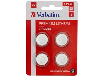 4x Bateria VERBATIM CR2032 3V