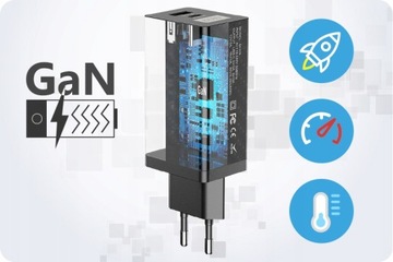 МОЩНОЕ ЗАРЯДНОЕ УСТРОЙСТВО USB/USB-C 65 Вт 20 В ДЛЯ iPhone iPad