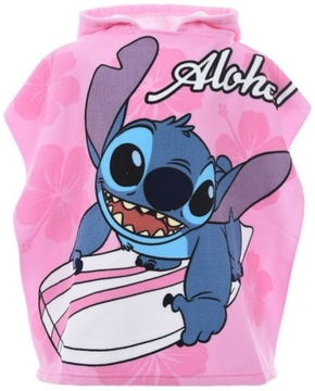 Ręcznik plażowy - poncho - dla dziewczynek Disney Stitch