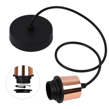 LAMPA WISZĄCA SUFITOWA LINKA DO PODWIESZANIA LAMPY CZARNA MIEDŹ E27 102.5CM