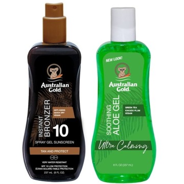 Australian Gold Żel W Sprayu Z Bronzerem SPF10 + Aloe Po Opalaniu