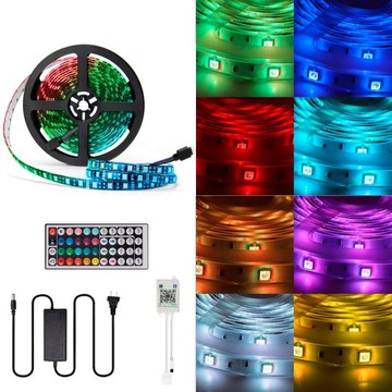 СВЕТОДИОДНАЯ ЛЕНТА RGB ДЛИНОЙ 10 М ВОДОНЕПРОНИЦАЕМАЯ СВЕТОДИОДНАЯ ЛЕНТА 5050 ДИСТАНЦИОННОЕ УПРАВЛЕНИЕ + УПРАВЛЕНИЕ ПРИЛОЖЕНИЯМИ