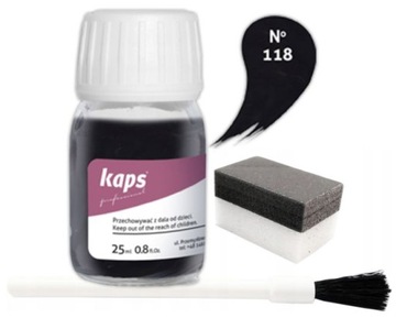 FARBA CZARNA DO RENOWACJI SKÓRY TAPICERKI KIEROWNICY SKÓR CZARNY KAPS #118