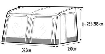 Przedsionek pompowany Vega 2.0 375 (255-285 cm) - Westfield