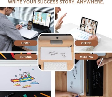 Элегантный настольный ящик с местом для телефона и стеклянной доской.