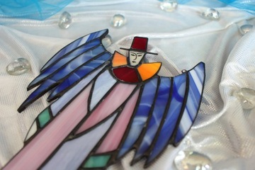 Витраж Анхель Пьеро Тиффани сиреневый розовый