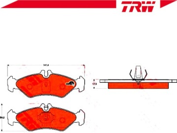 ТОРМОЗНЫЕ КОЛОДКИ MERCEDES ЗАДНИЕ SPRINTER TRW