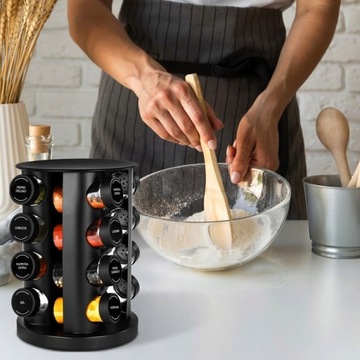 ВРАЩАЮЩИЕСЯ ПОЛОЧКИ ДЛЯ СПЕЦИЙ, КОНТЕЙНЕРЫ 16 шт. + БЕСПЛАТНЫЕ НАКЛЕЙКИ