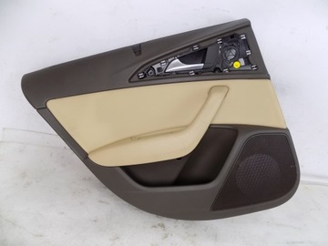 AUDI A6 C7 4G СЕДАН ОБИВКА ДВЕРЕЙ КОРИЧНЕВЫЕ КОЖАНЫЕ ШТОРКИ ЗАДНИЕ