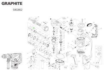 TULEJA UCHWYTU WIERTARSKIEGO DO MŁOTA UDAROWEGO GRAPHITE 58G862 ORYGINALNA