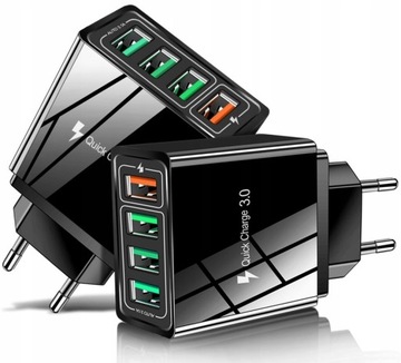 SZYBKA ŁADOWARKA SIECIOWA 4xUSB QUICK CHARGE 3.0