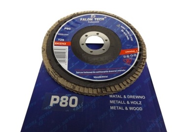 Диск лепестковый шлифовальный Falon-Tech FTGFD12580 125х22,2 мм Р80