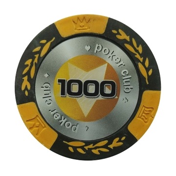 Żeton Poker Club Chip Nominał 1000 Kolor żółty x25