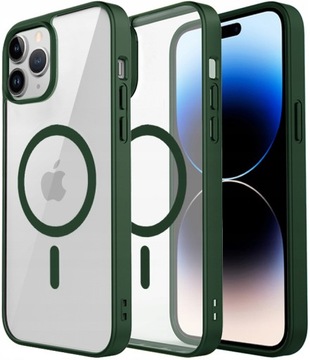 ETUI DO IPHONE 12 PRO MAX PRZEŹROCZYSTE MAGNETYCZNE DO MAGSAFE | GREEN