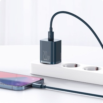 БЫСТРОЕ СЕТЕВОЕ ЗАРЯДНОЕ УСТРОЙСТВО BASEUS ДЛЯ ТЕЛЕФОНА С ПИТАНИЕМ USB-C TYPE-C QC 20 Вт PD