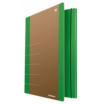 TECZKA Z GUMKĄ DONAU LIFE, KARTON, A4, 500GSM, 3-SKRZYDŁOWA ZIELONA