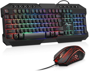 Zestaw klawiatura i mysz RGB Bakth K10 czarny