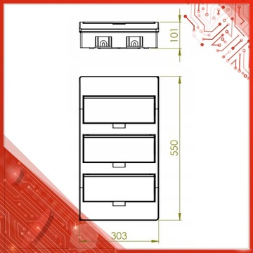 ЩИТ НАВЕРХНЕГО МОНТАЖА 3X12 S-36 МОДУЛЬНАЯ КОРОБКА