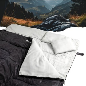 ŚPIWÓR TURYSTYCZNY CIEPŁY LEKKI DWUOSOBOWY KOŁDRA KOPERTA DO SPANIA CAMPING