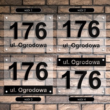 Tablica adresowa adres 3D numer na dom 40x30 przeźroczysta - szkło akrylowe