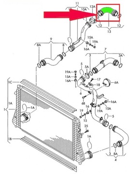 TRUBKA WAZ INTERCOOLER SKODA SUPERB 1.9 2.0 TDI