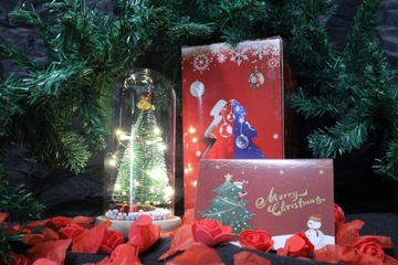 ВЕЧНАЯ РОЖДЕСТВЕНСКАЯ ЕЛКА В СТЕКЛЕ LED КАК РОЗА, САНТА, ЗВЕЗДА, ПОДАРОК ​​LED