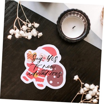 4 рождественские стикеры, милые стикеры, открытки