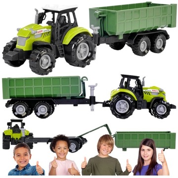 Traktor z Przyczepą efekty ŚWIETLNE DŹWIĘKOWE w PL języku na DZIEŃ DZIECKA