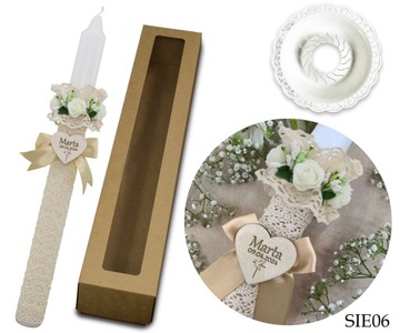 КРЕЩЕННАЯ СВЕЧА для КРЕЩАТЕЛЬНАЯ СВЕЧА с ИМЕНЕМ для МАЛЬЧИКА ДЕВОЧКИ Август