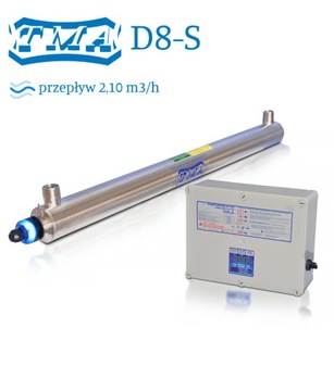 Sterylizator UV TMA D8-S, Lampa UV do wody bakteriobójcza (2,10 m3/h)