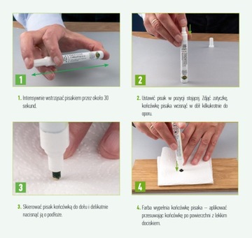 Ручка-ретушь для ремонта мебели, глубокий черный цвет.