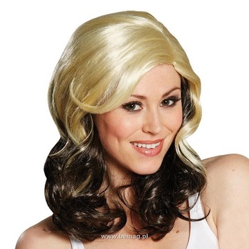 PERUKA CZARNO BLOND KARNAWAŁ