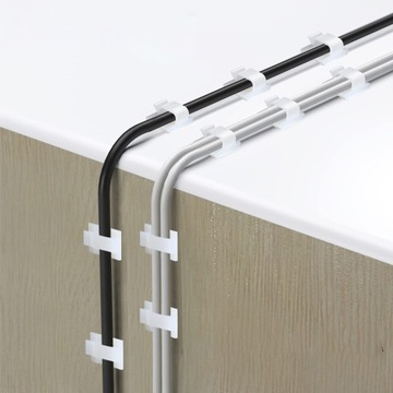 100x UCHWYT ORGANIZER MASKOWNICA KLIPS DO KABLI SAMOPRZYLEPNY