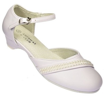 Buty komunijne dla dziewczynki białe balerinki czółenka komunia K2/20 r. 33