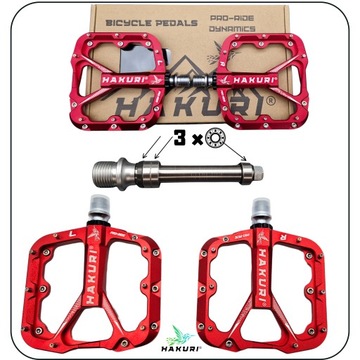 ВЕЛОСИПЕДНЫЕ ПЕДАЛИ ПЛАТФОРМА Прочные АЛЮМИНИЕВЫЕ 3 подшипника Красный DH END MTB