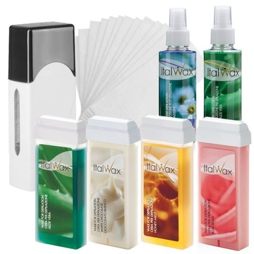 Набор для депиляции ItalWax, 4 воска в рулоне + восковые полоски HEATER