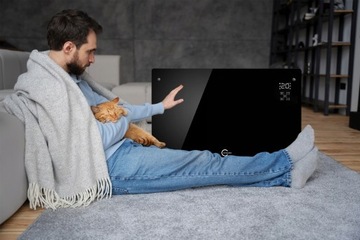 GRZEJNIK ELEKTRYCZNY PANELOWY SZKLANY Konwektorowy 2500W WIFI Bezpieczny