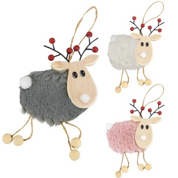 Ozdoby choinkowe na choinkę drewniane zawieszki świąteczne stroik renifer