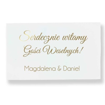 Tablica powitalna na ślub i wesele, Serdecznie witamy gości weselnych 40x70