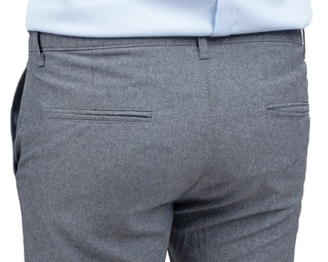 Мужские строгие брюки однотонные SLIM - СЕРЫЙ - 30