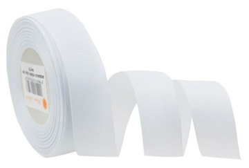 Wstążka tasiemka rypsowa 2,5 cm x 25 y biała