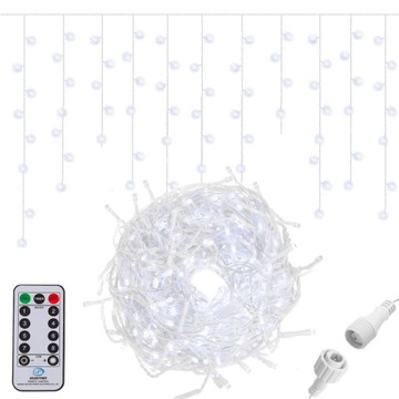 KURTYNA ŚWIETLNA 300 LED LAMPKI ZEWNĘTRZNE PILOT