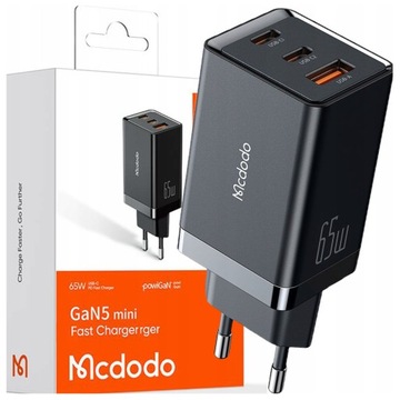 MCDODO GaN 5 PRO SZYBKA ŁADOWARKA USB-C USB-A 65W
