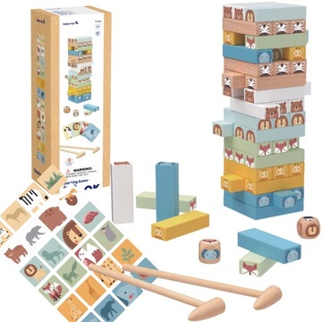 UKŁADANKA DREWNIANA GRA ZRĘCZNOŚCIOWA MONTESSORI TOOKY TOY