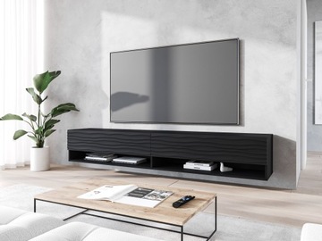 Szafka RTV Lowboard A 180cm Czarny Grafit / Fala MDF