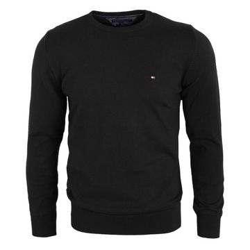 SWETER TOMMY HILFIGER CZARNY OKRĄGŁY r. S/M